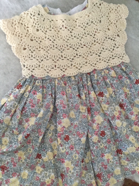 Elegant occasion wear with Crochet Lace bolero, for two year babies